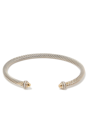 Cablespira Bracelet Two-Tone With Pave Diamonds